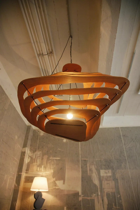 WoodCut CHANDELIER by Jacques Jarrige "Meanders"