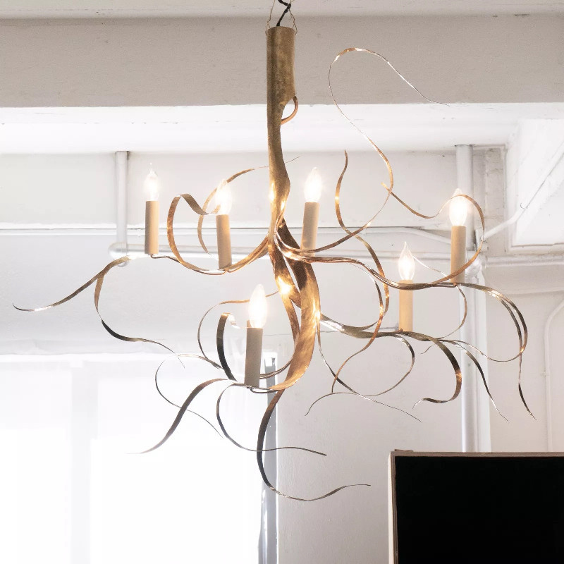 "Fiori" Chandelier in Brass
