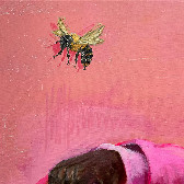 Pink on the bee