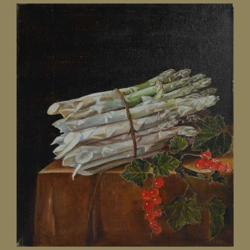 Dutch Still Life Painting with Asparagus & Currant | ArtXchange