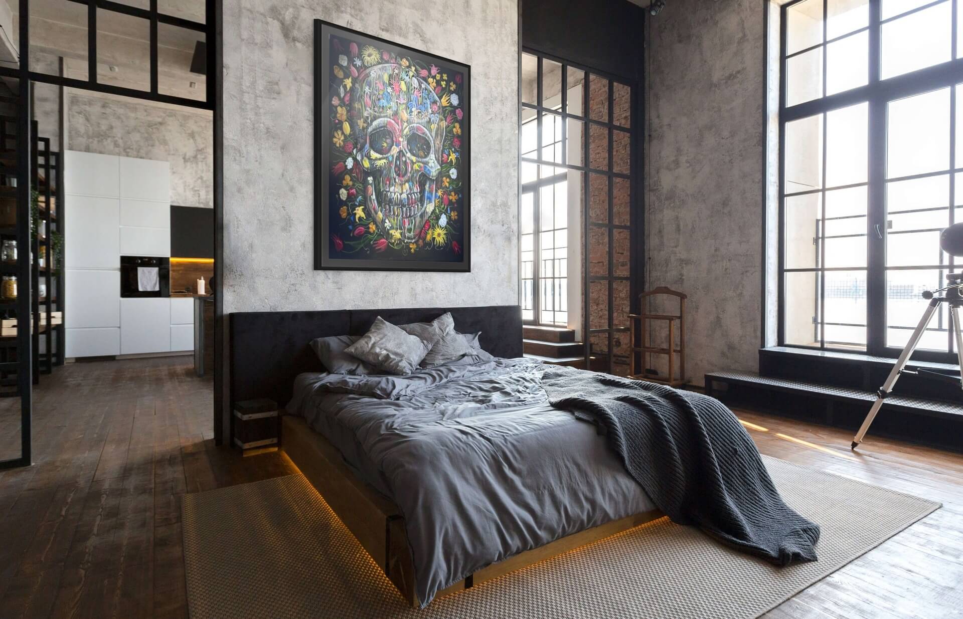 Contemporary art displayed in a curated interior